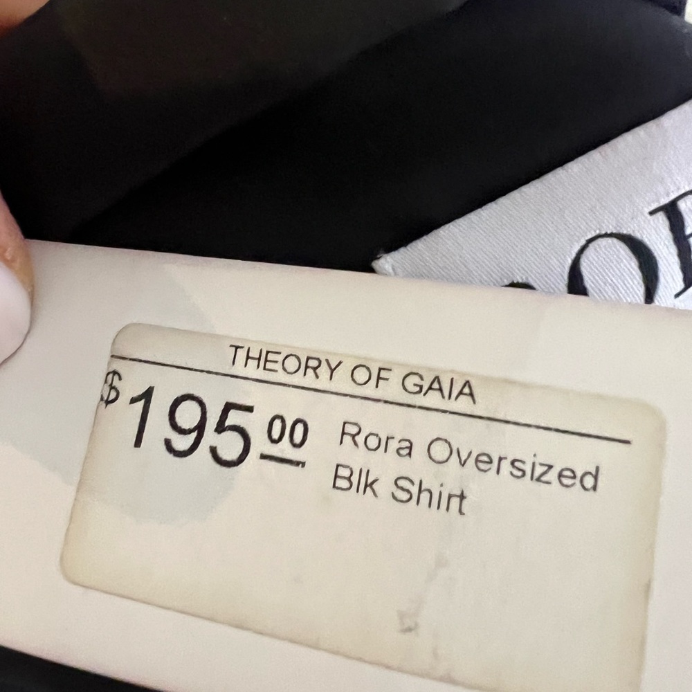 NWOT RORA black oversized button down - Picture 4 of 4